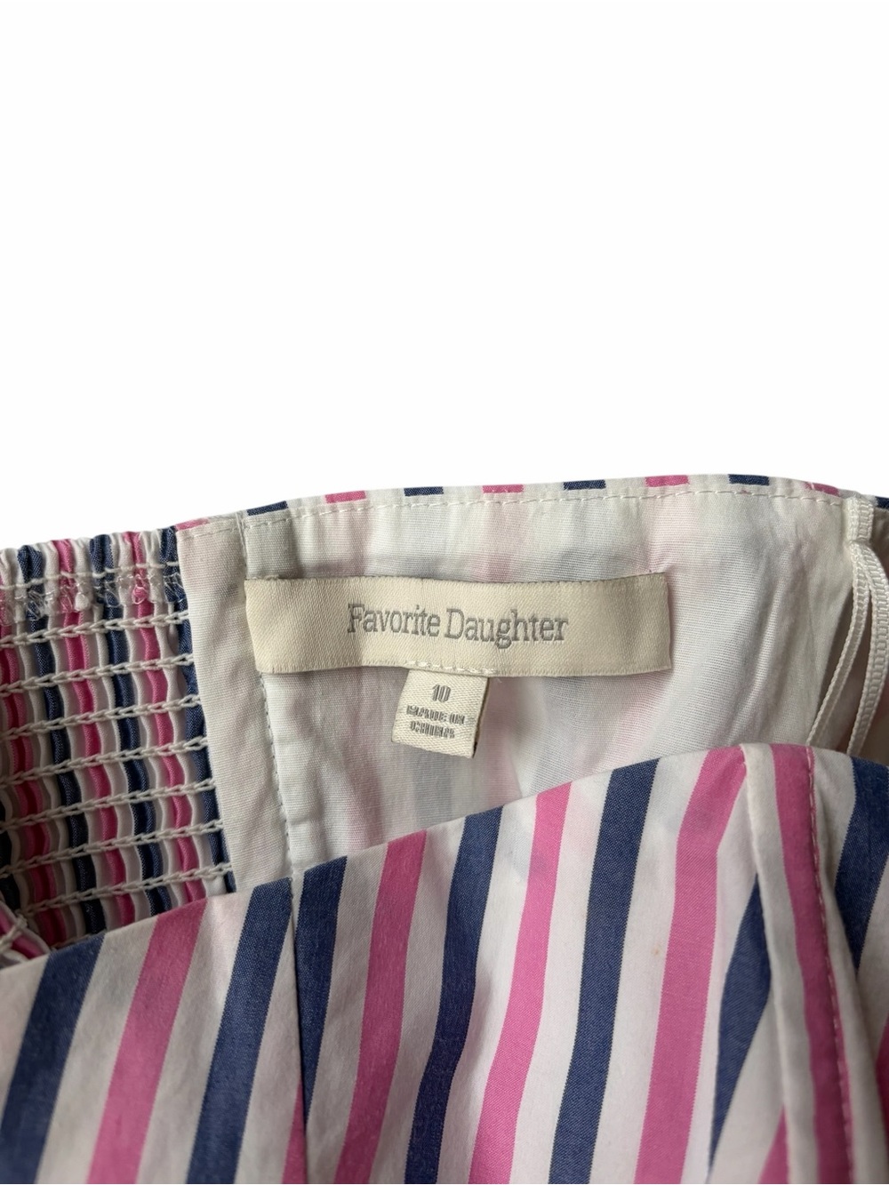 Favorite Daughter Lanai Pink Blue Striped Strapless Corset Bustier Top 10 NWOT - Picture 4 of 9
